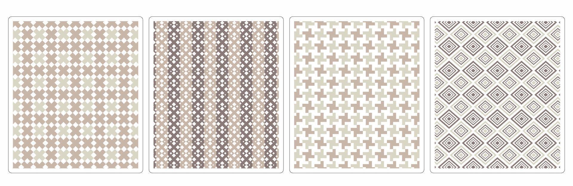 Premium Modern Autumn Seamless Patterns, 4 Trendy Designs for Fabric, Textile and Backgrounds vector