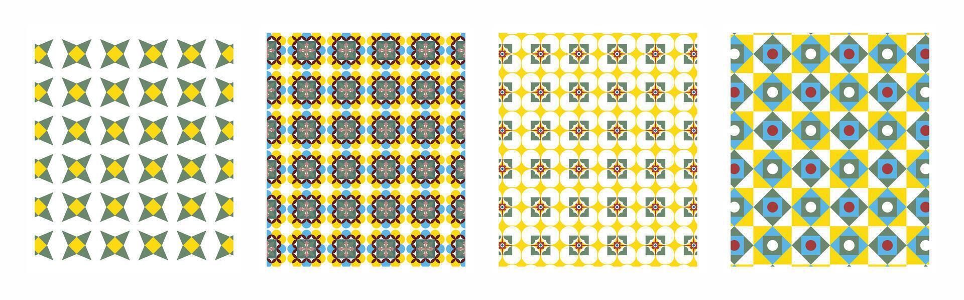 Luxury Seamless Tile Patterns , Decorative and Geometric Minimalist Design vector