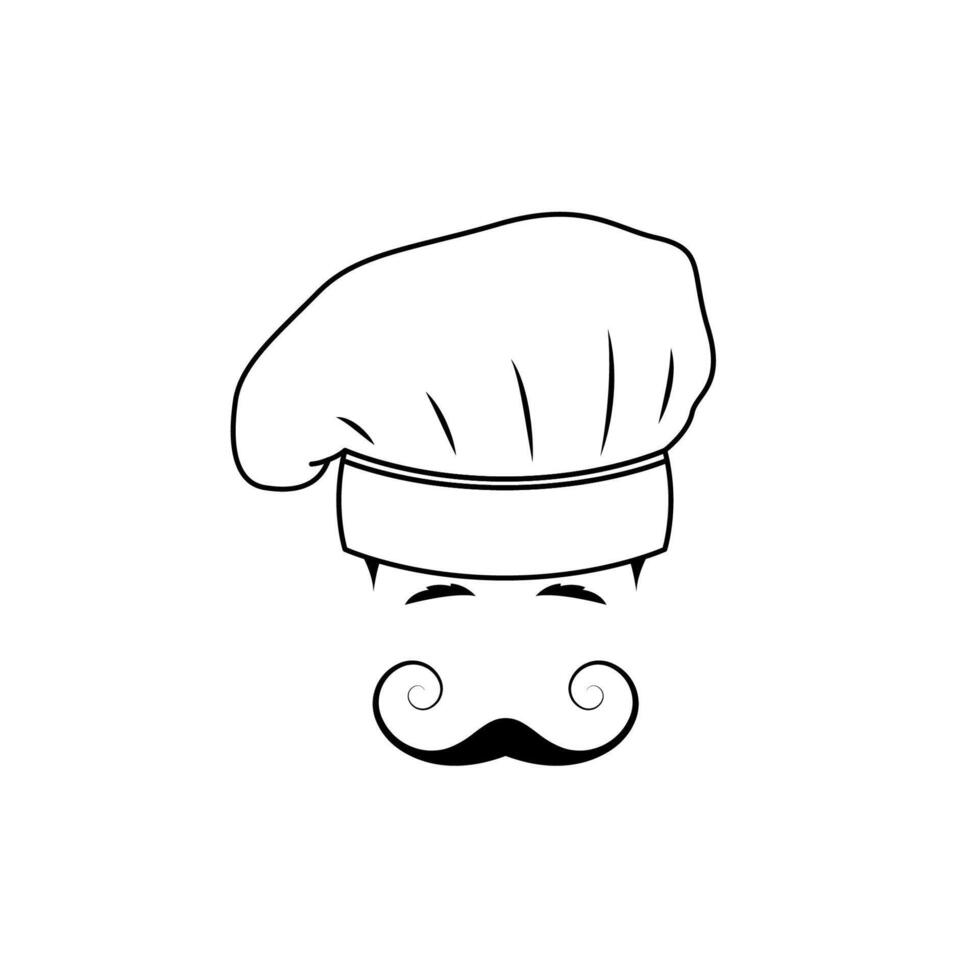 French chef in culinary hat. vector