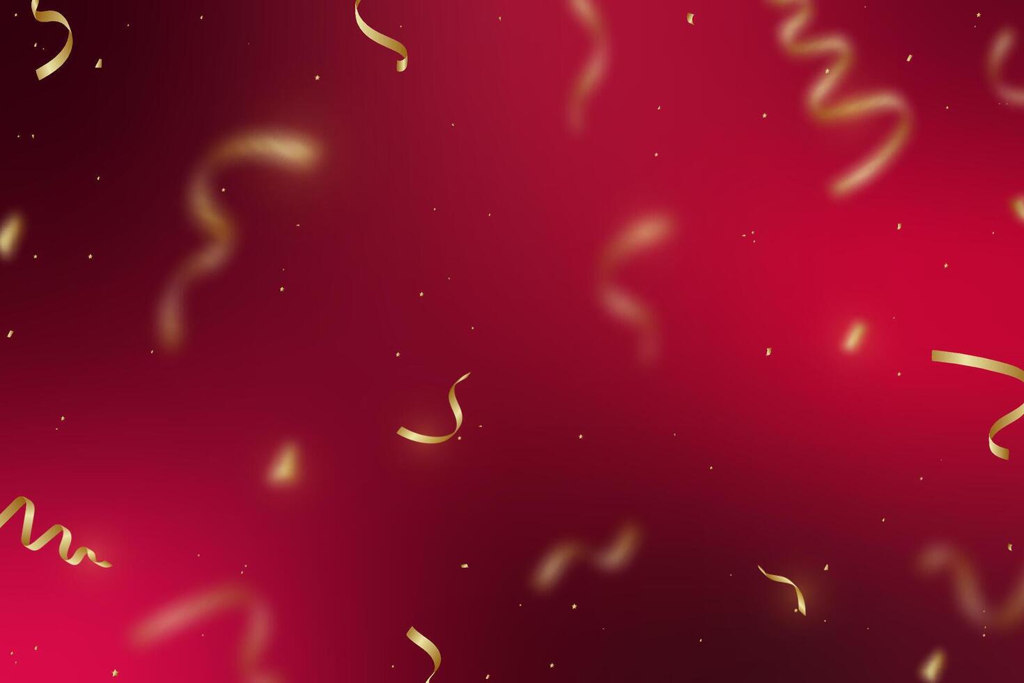 Modern golden foil falling on red background. vector