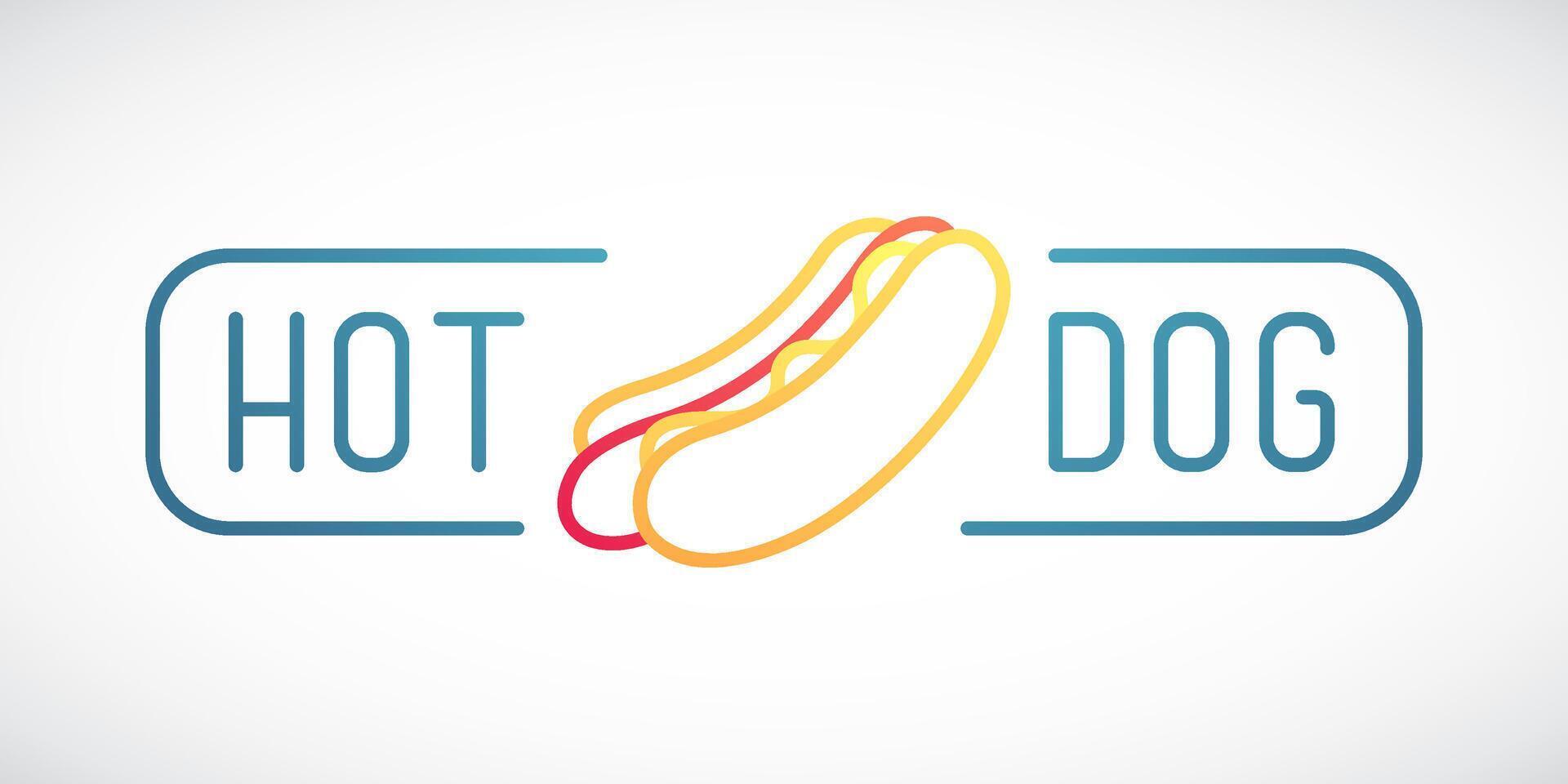 Hot dog emblem vector