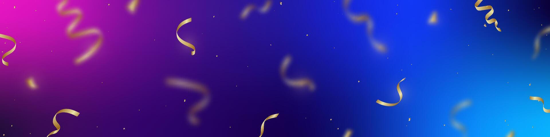 banner for birthday party. Golden foil confetti. vector