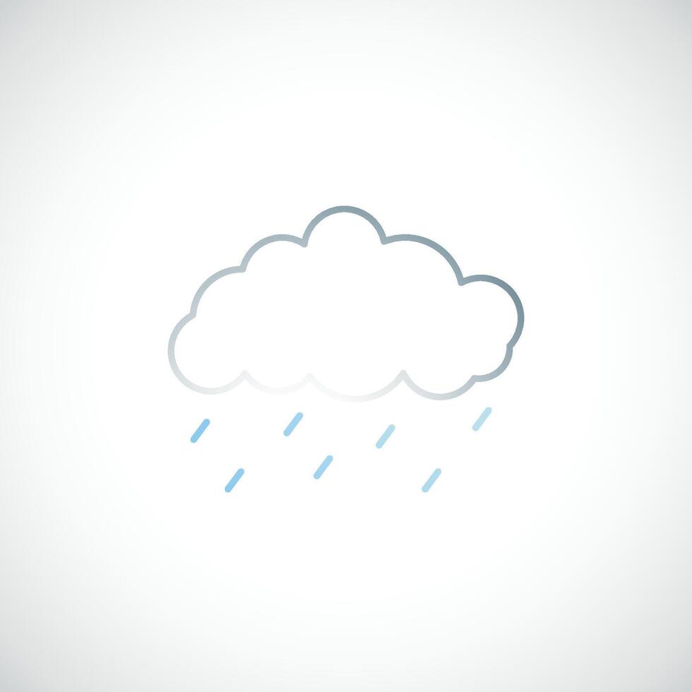 Cloud and Rain line icon. vector