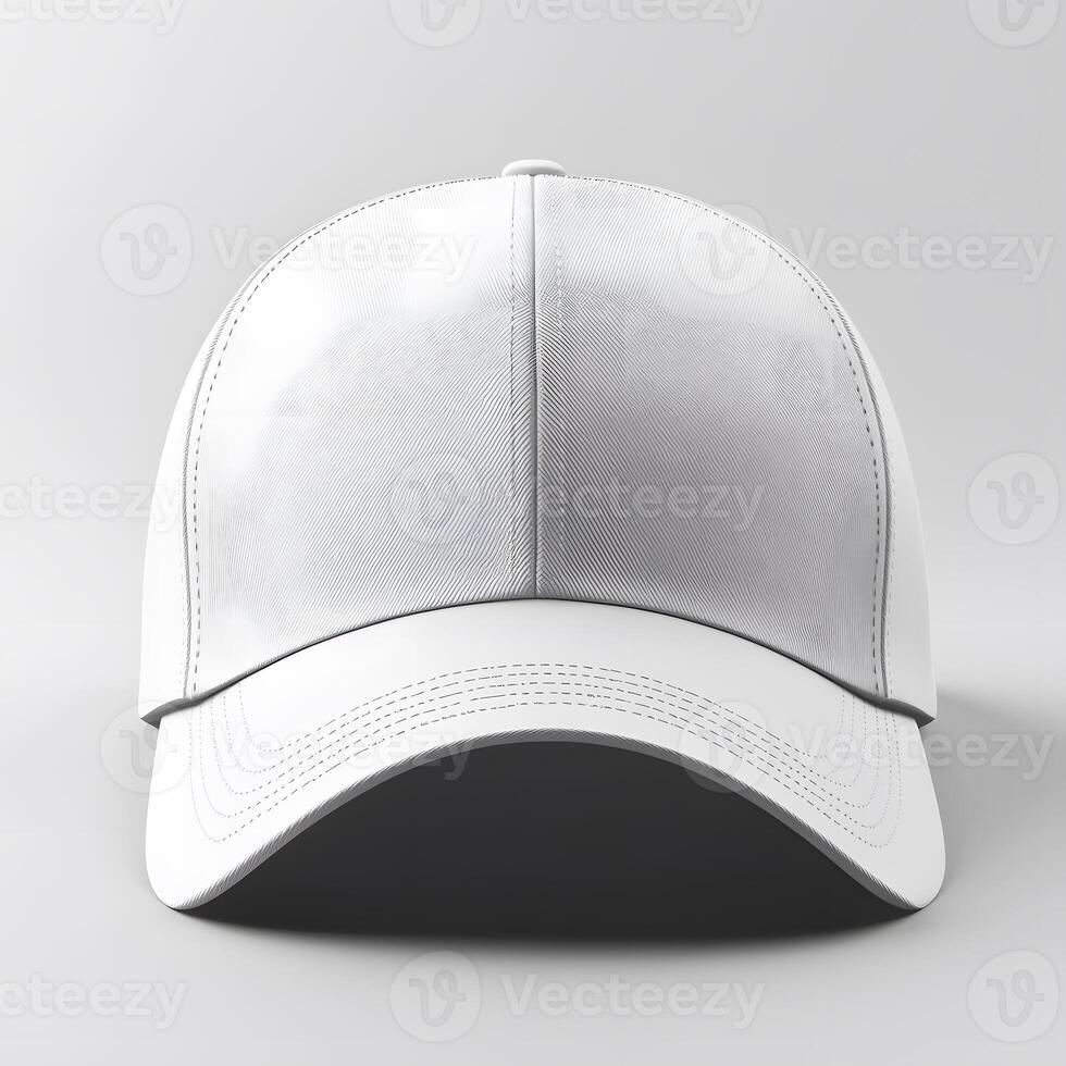 Blank White Baseball Cap Mockup for Custom Branding and Design Display photo