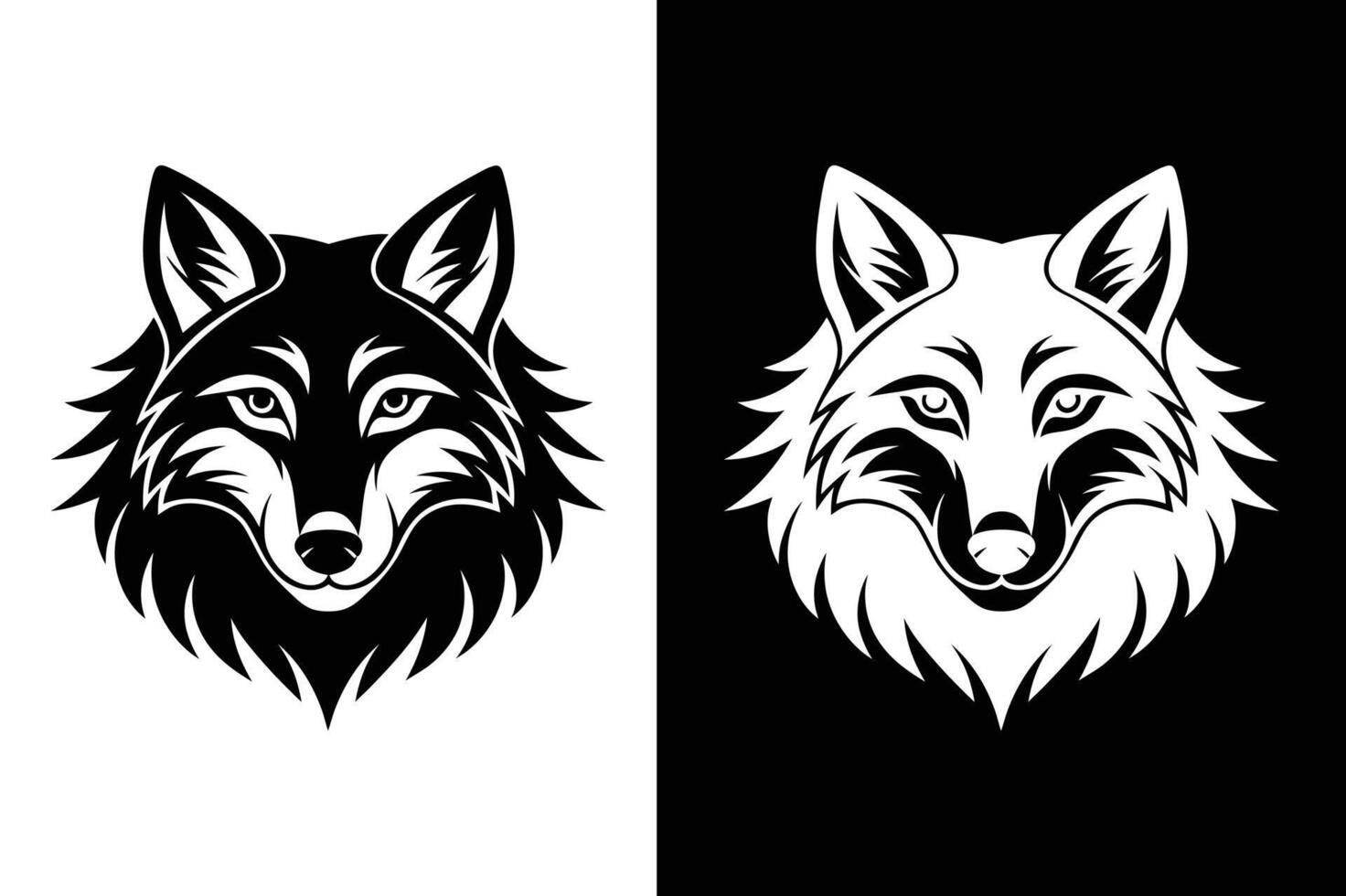 Wolf silhouette icon Howling predator sign Wild canine animal symbol vector