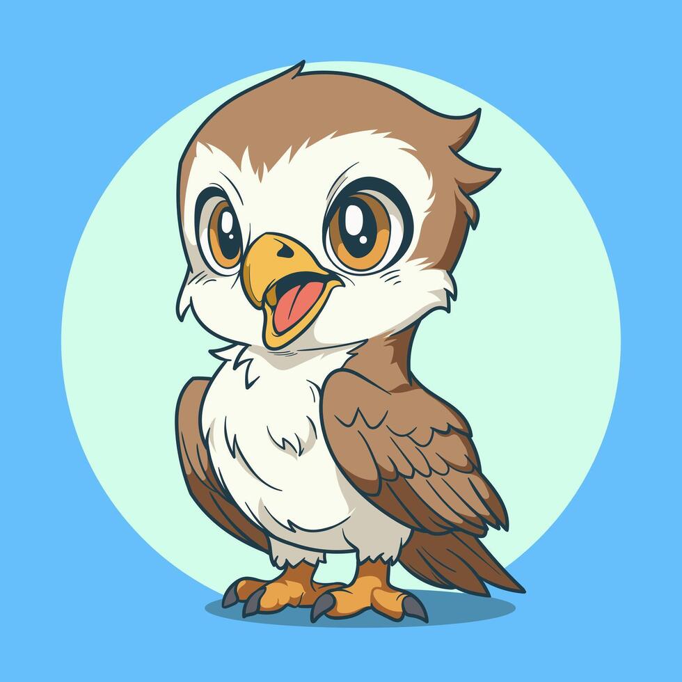 cute and funny osprey cartoon vector