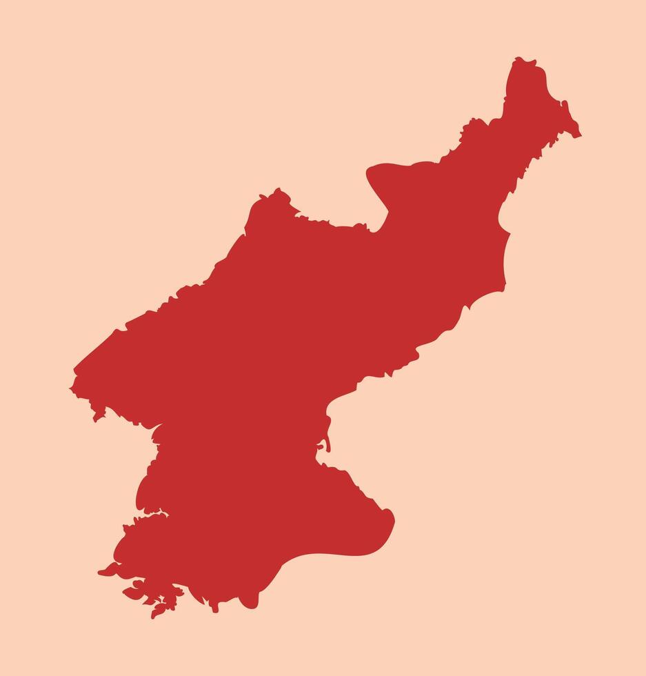North Korea simple flat red map vector