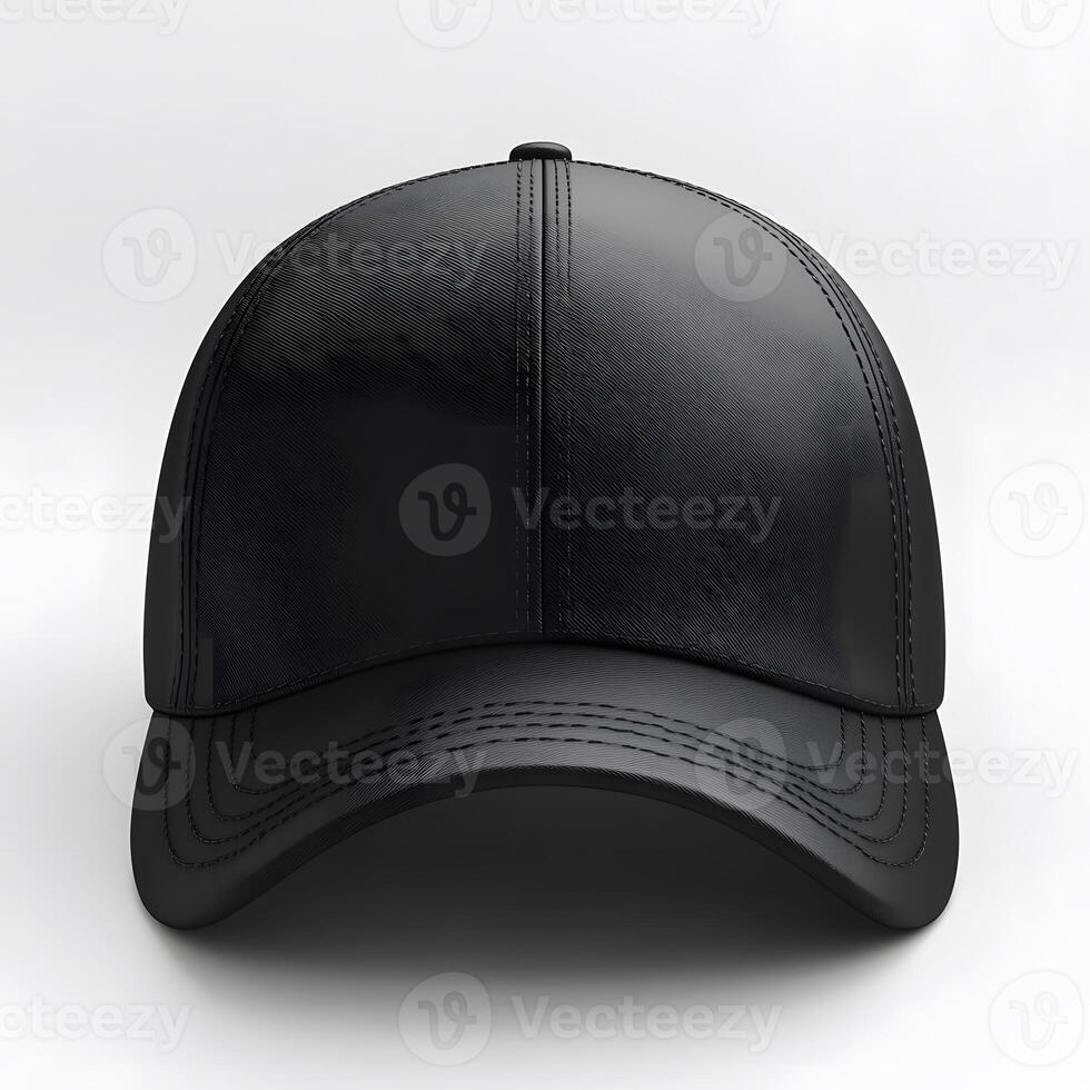 Sleek black baseball cap showcasing modern design and minimalist style photo
