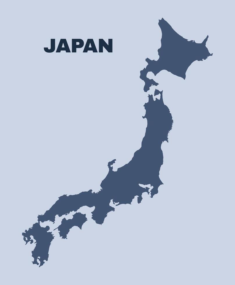 Japan map simple flat vector