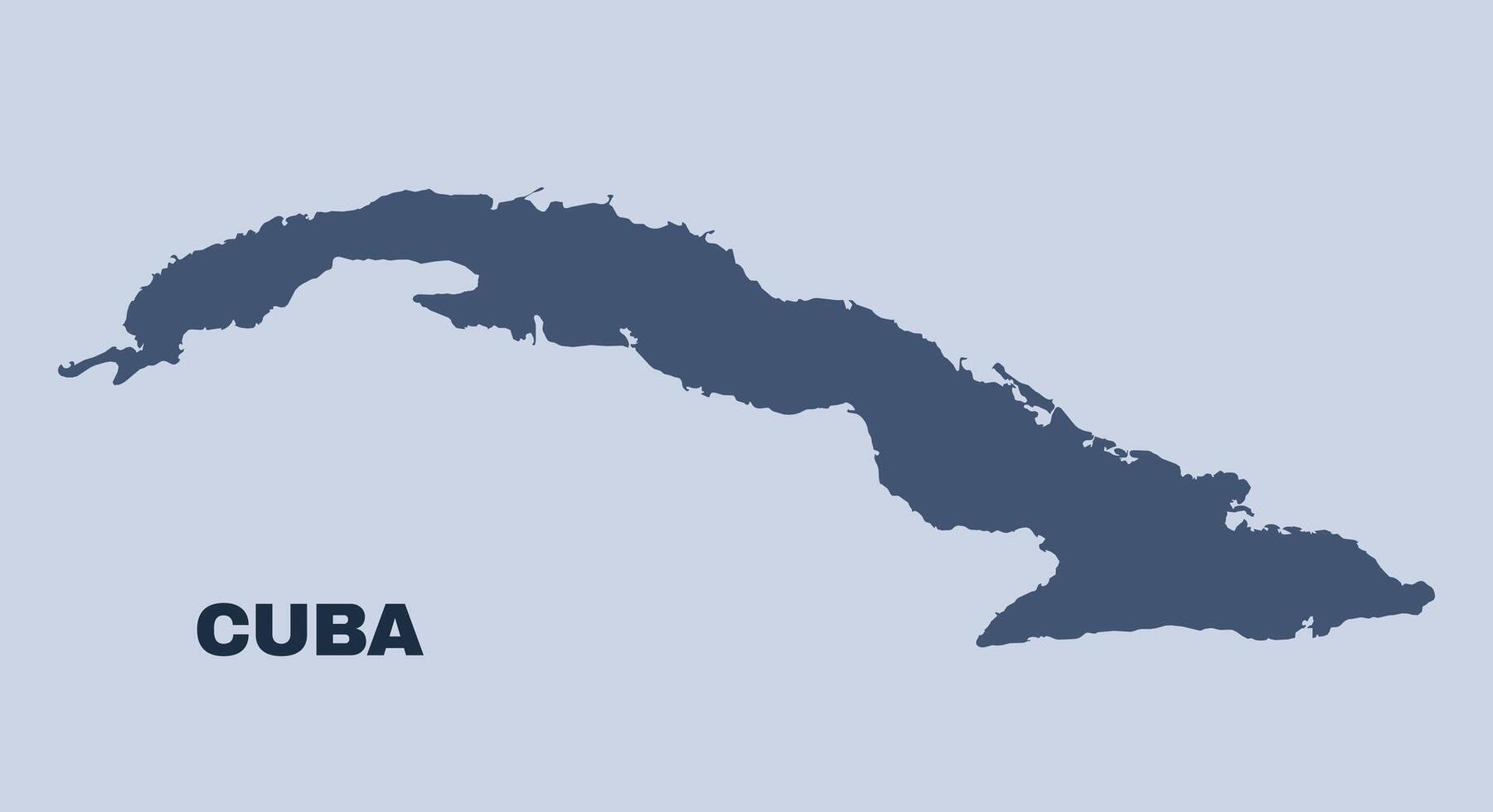 Cuba map simple flat vector