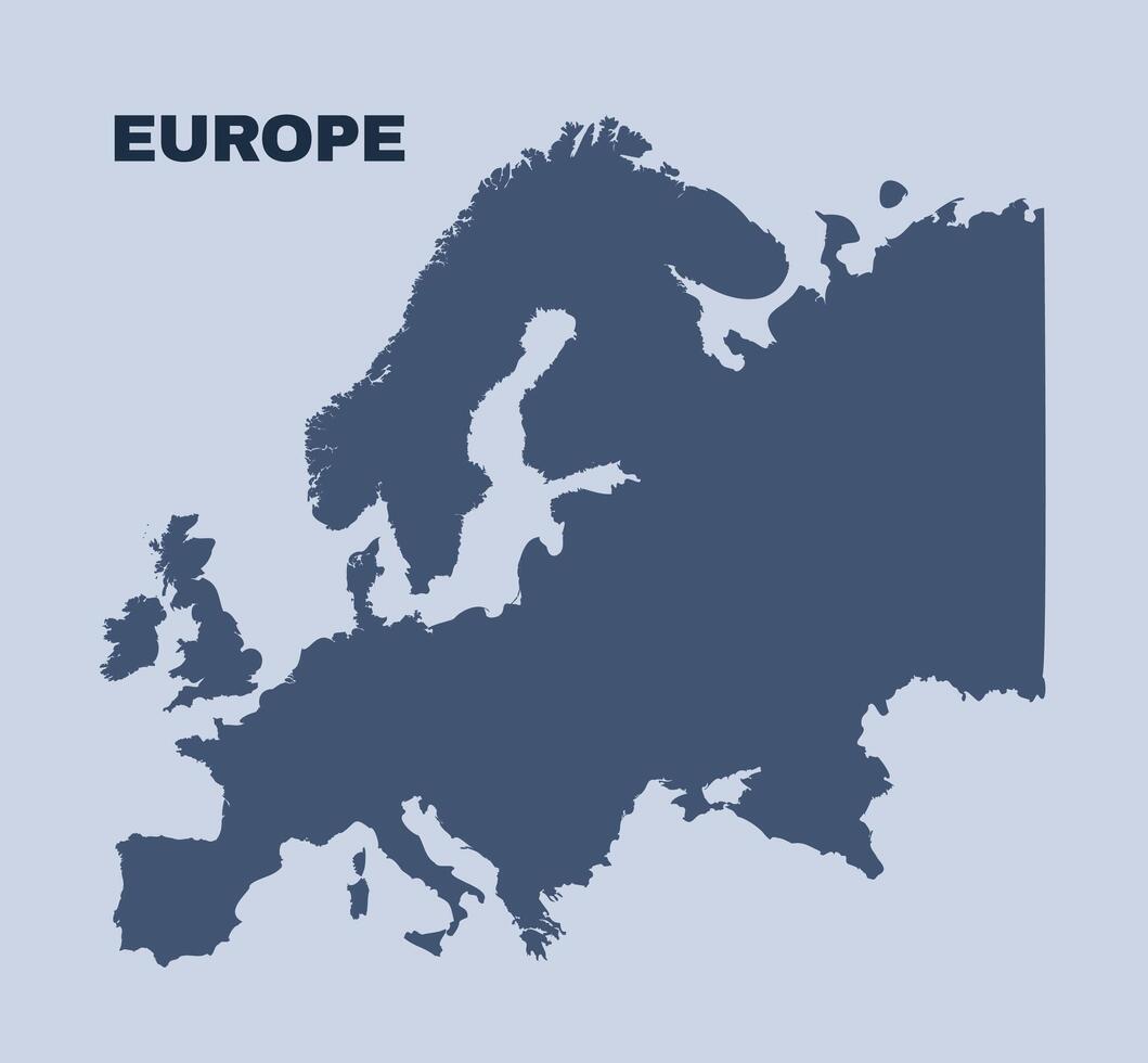 Europe map simple flat vector