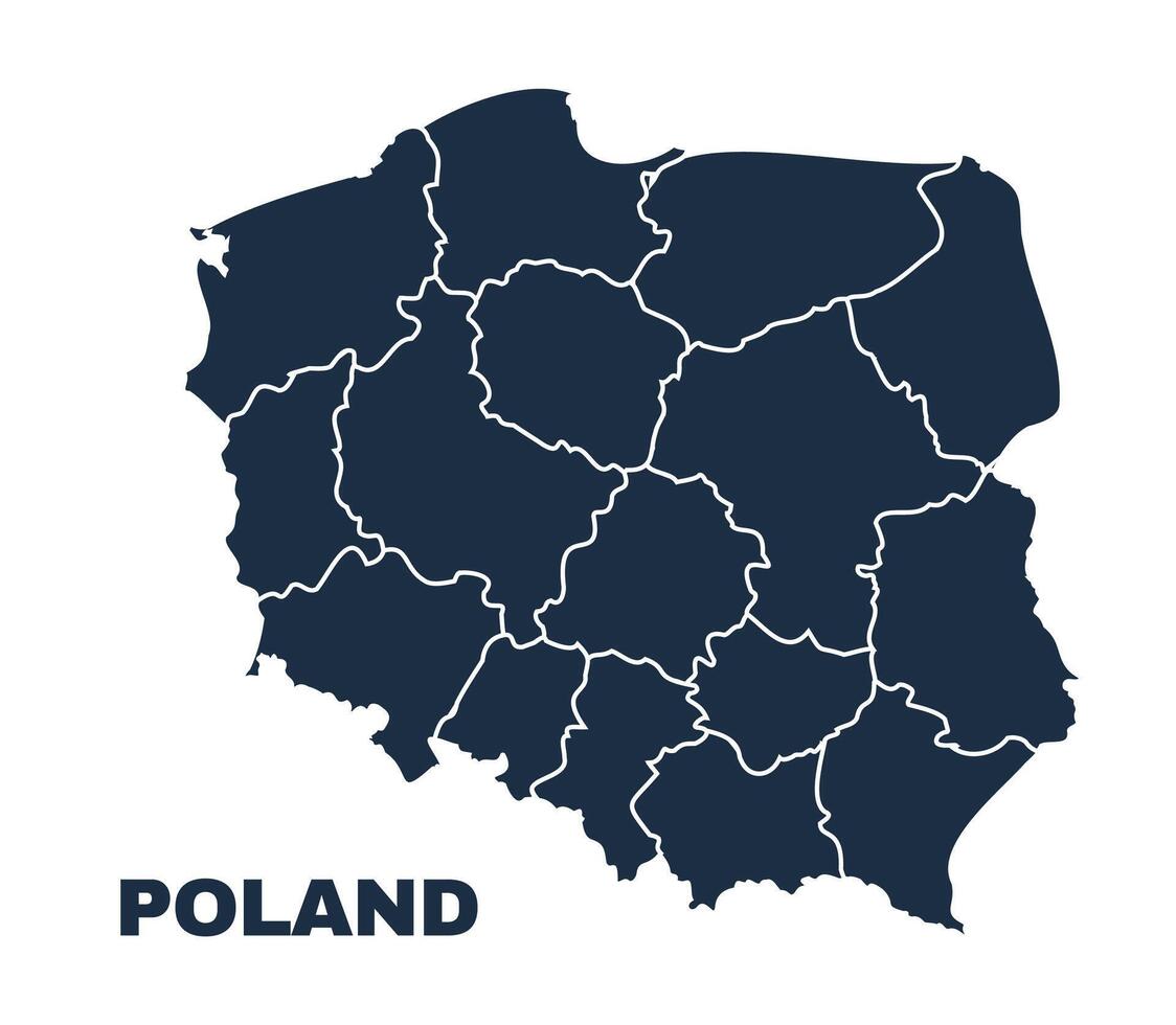 Poland map flat border outline vector