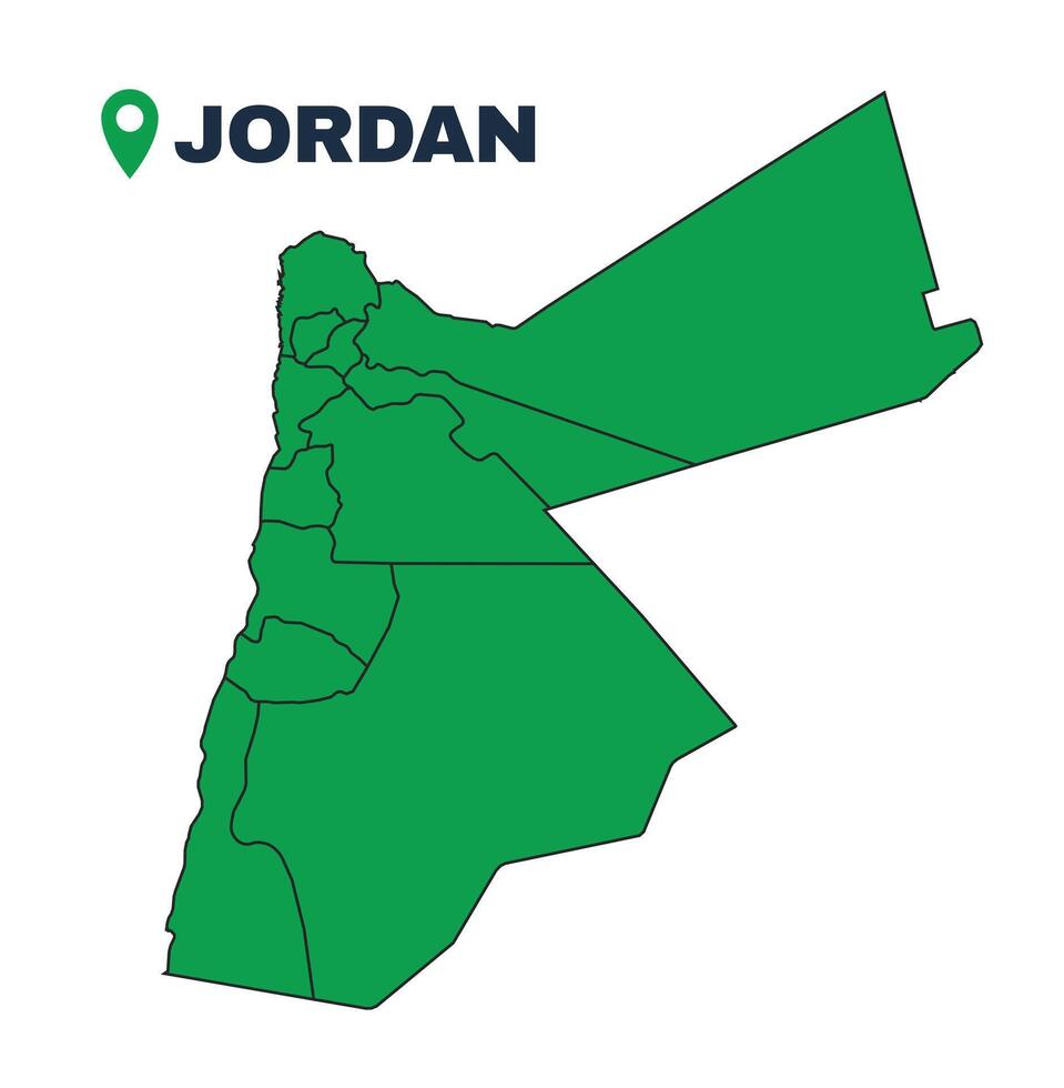 Jordan simple flat illustration map vector