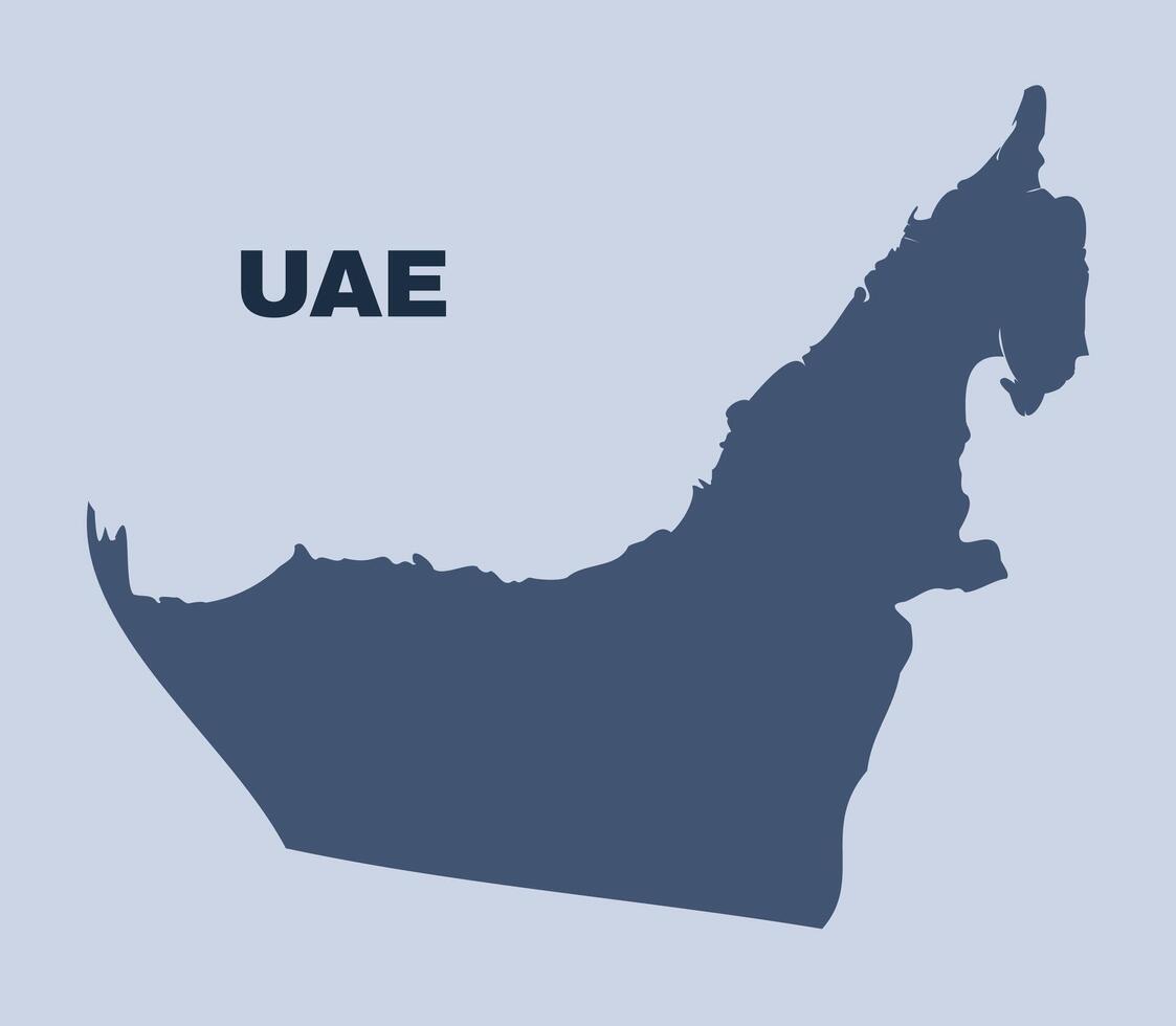 United Arab Emirates map simple flat vector