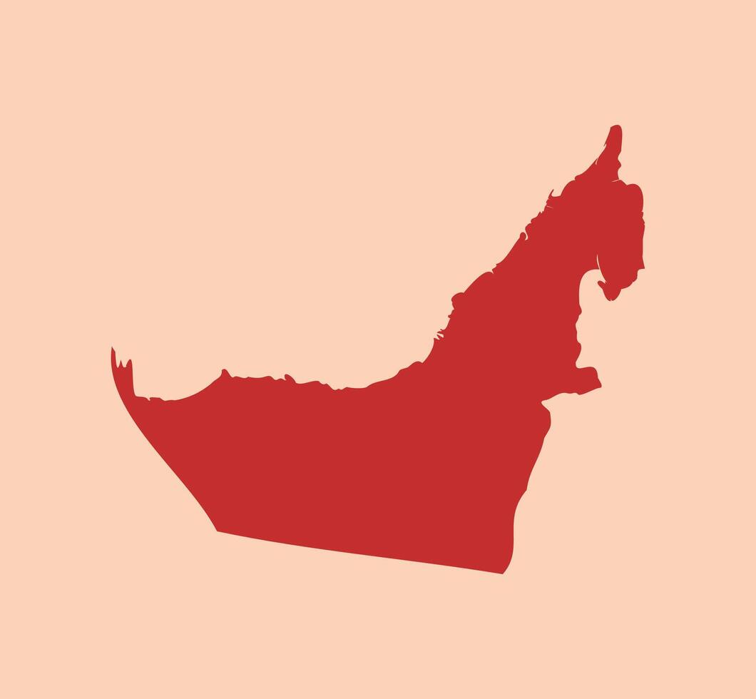 United Arab Emirates simple flat red map vector