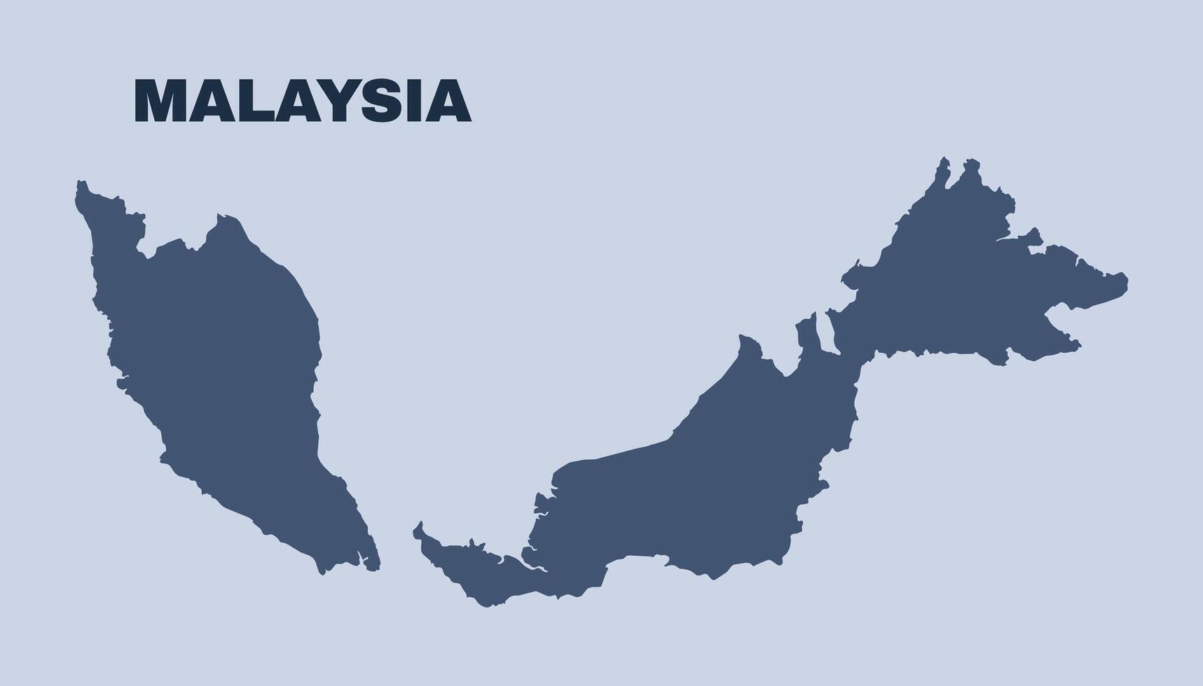 Malaysia map simple flat vector