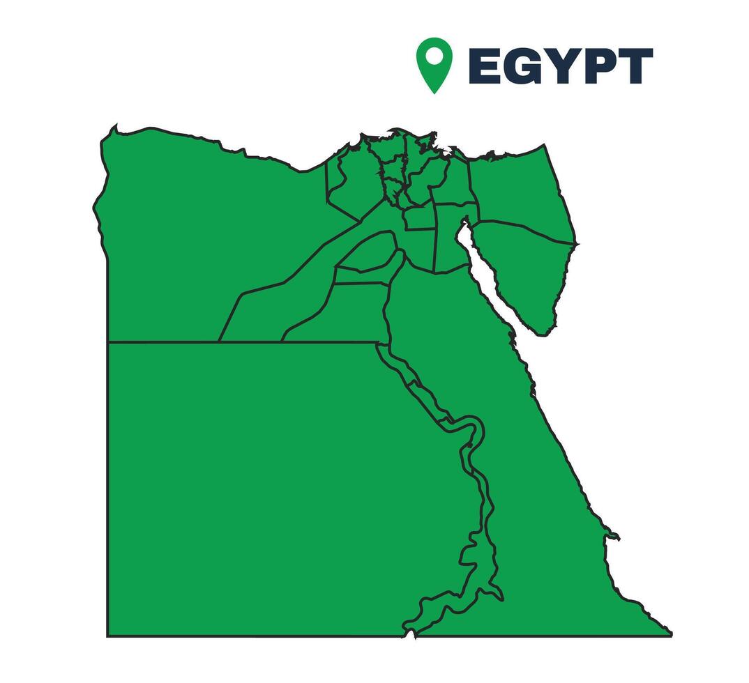 Egypt simple flat illustration map vector