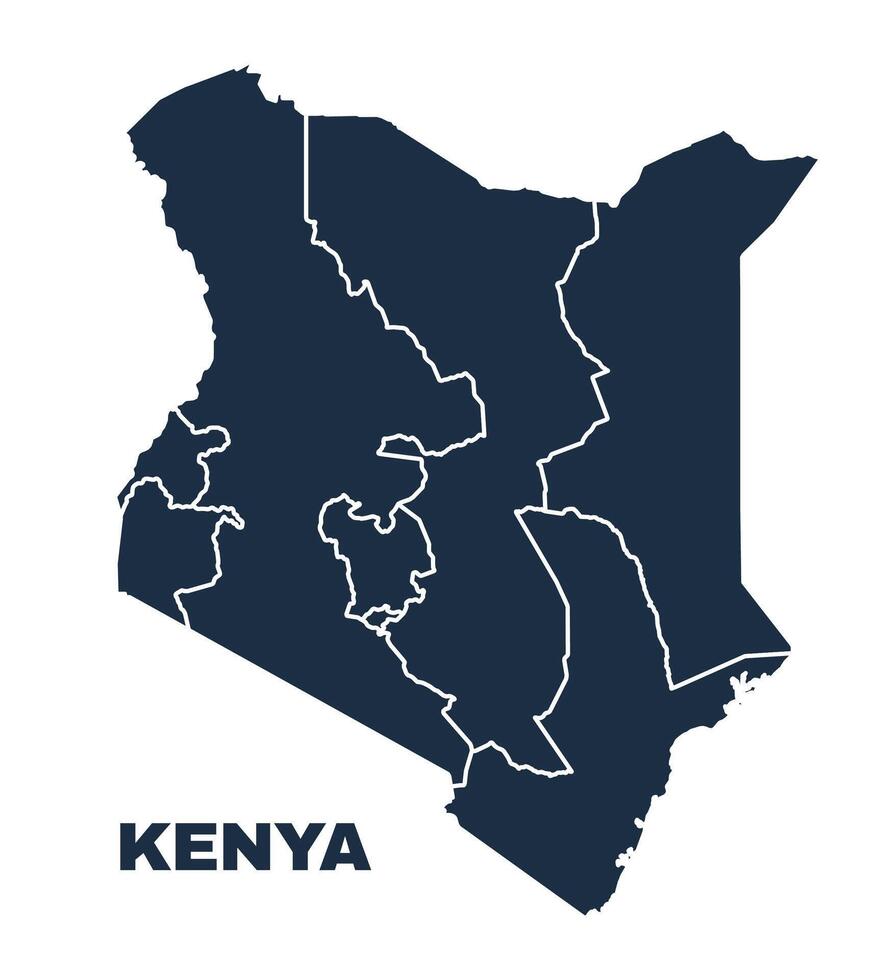 Kenya map flat border outline vector