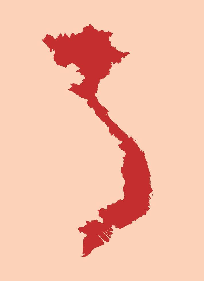 Vietnam simple flat red map vector