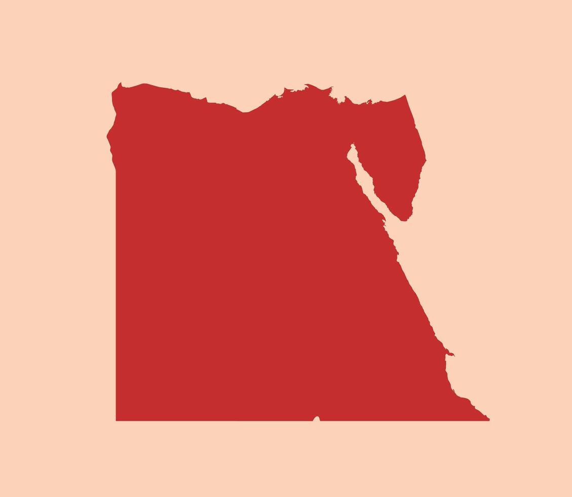 Egypt simple flat red map vector