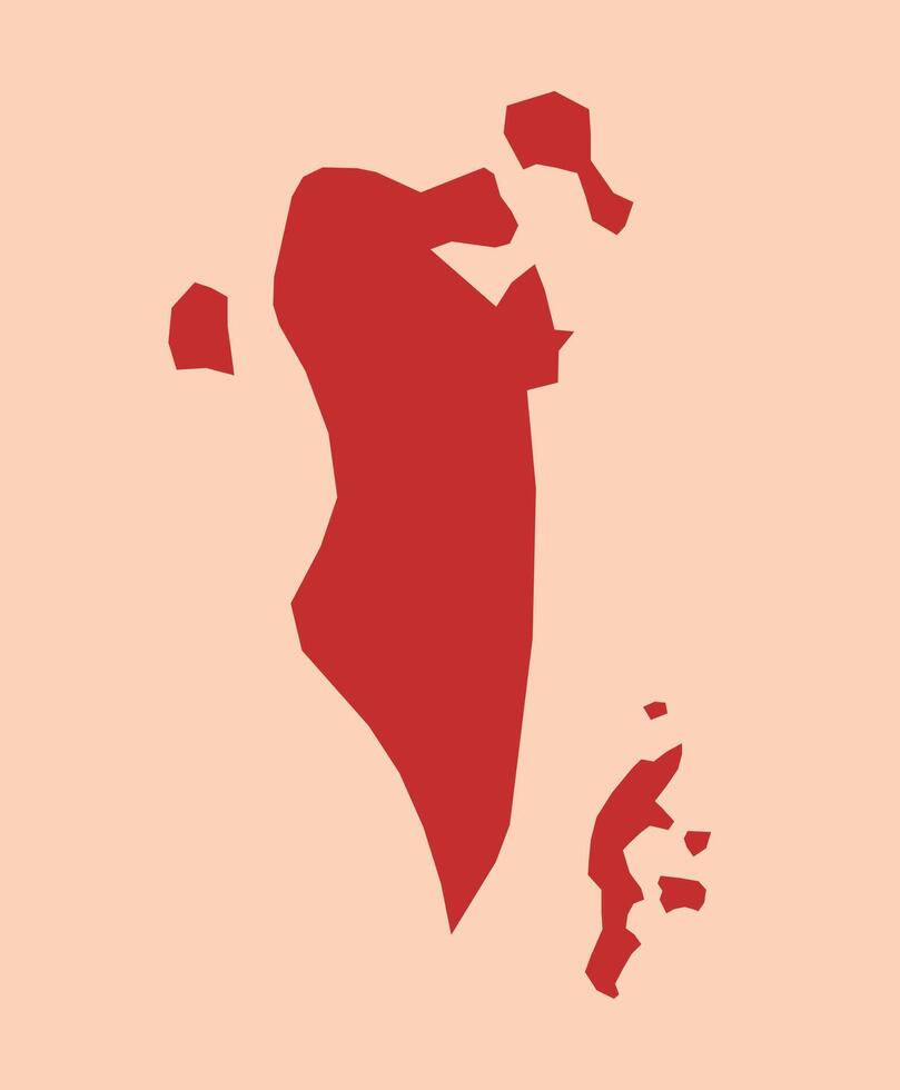 Bahrain simple flat red map vector