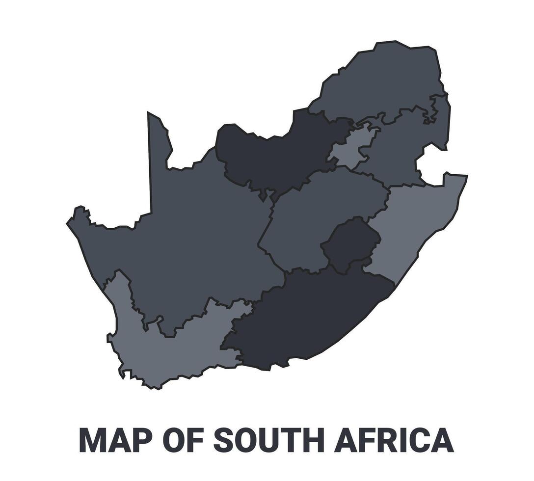 South Africa political map border of regions outline set vector