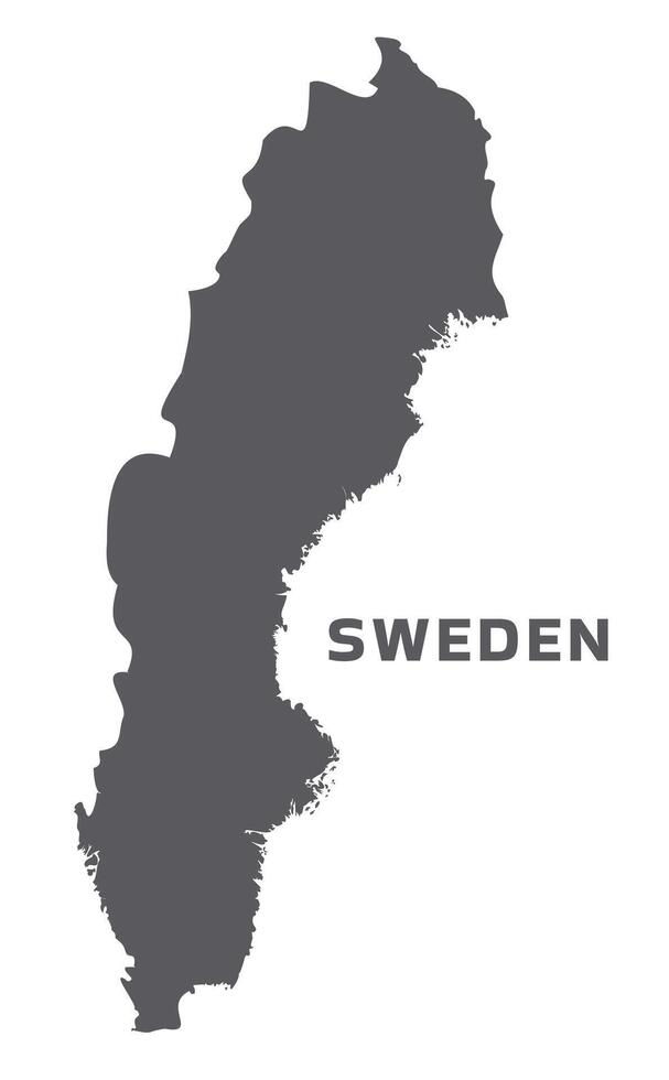 Simple flat Sweden map grey illustration vector