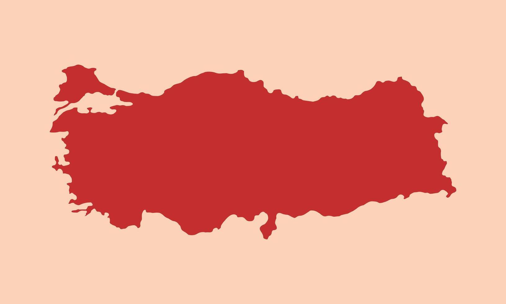 Turkiye simple flat red map vector