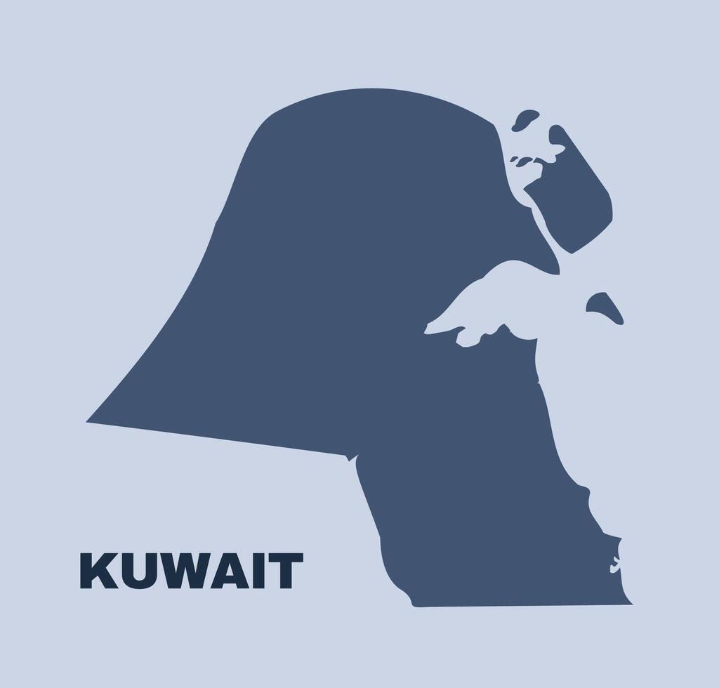 Kuwait map simple flat vector