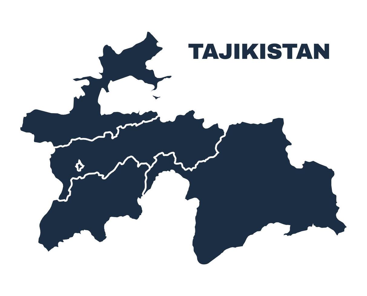 Tajikistan map flat border outline vector