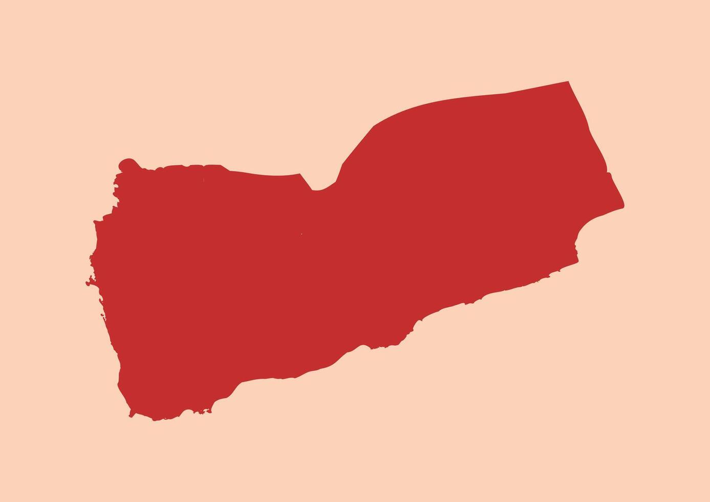 Yemen simple flat red map vector
