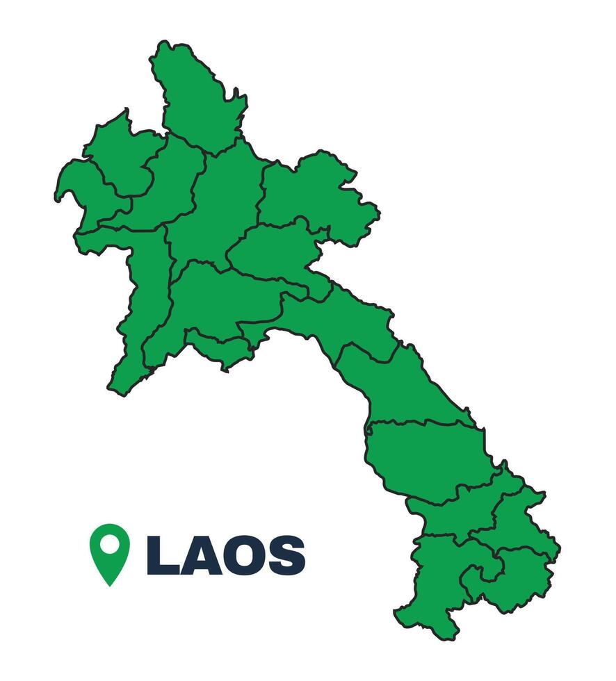 Laos simple flat illustration map vector