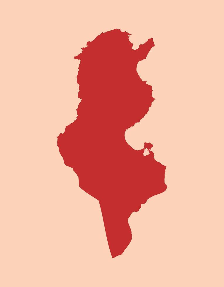 Tunisia simple flat red map vector