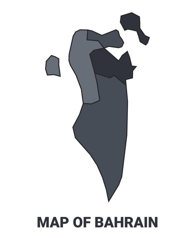 Bahrain political map border of regions outline set vector