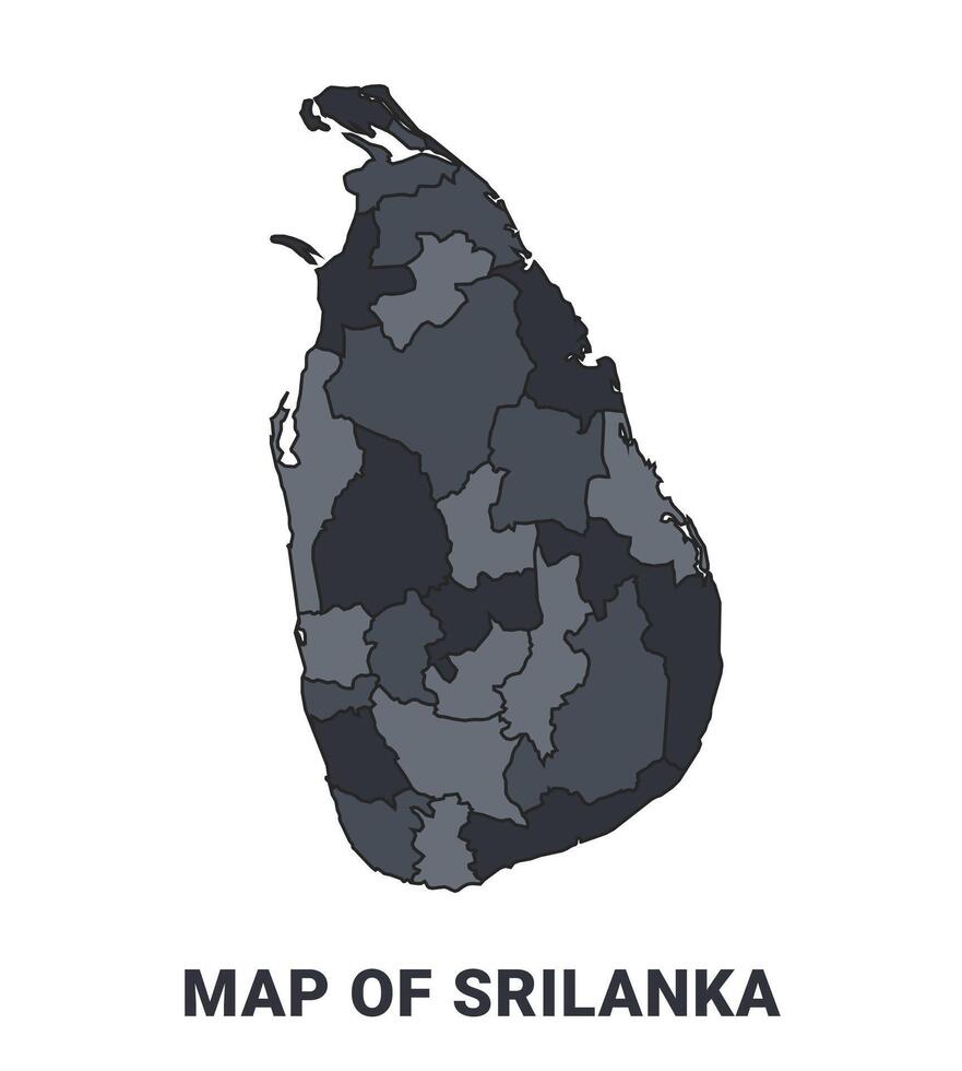 Srilanka political map border of regions outline set vector