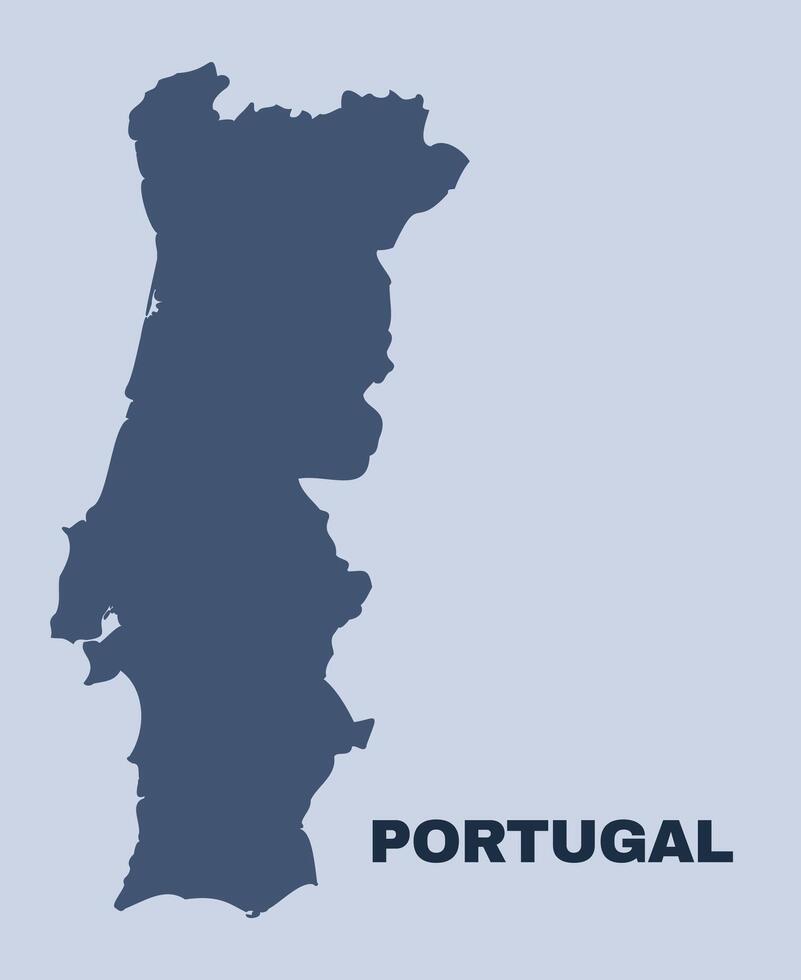Portugal map simple flat vector
