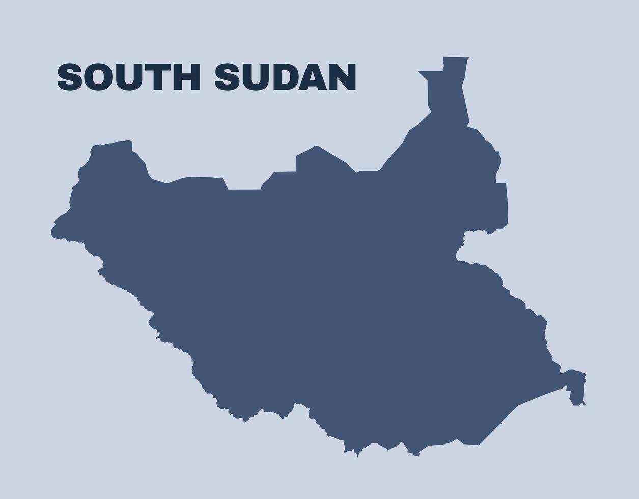 South Sudan map simple flat vector