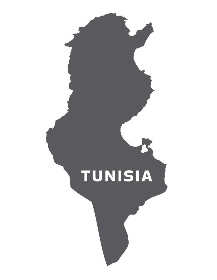 Simple flat Tunisia map grey illustration vector