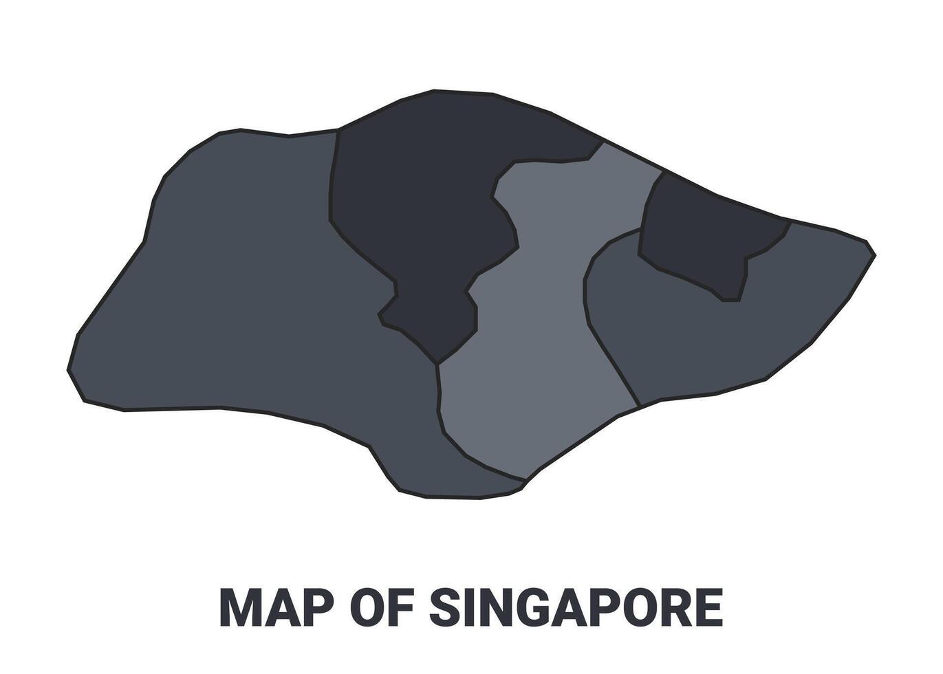 Singapore political map border of regions outline set vector
