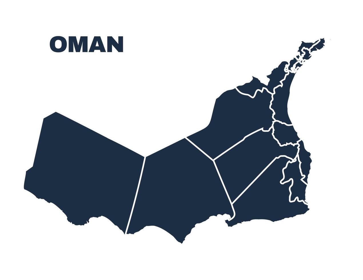 Oman map flat border outline vector