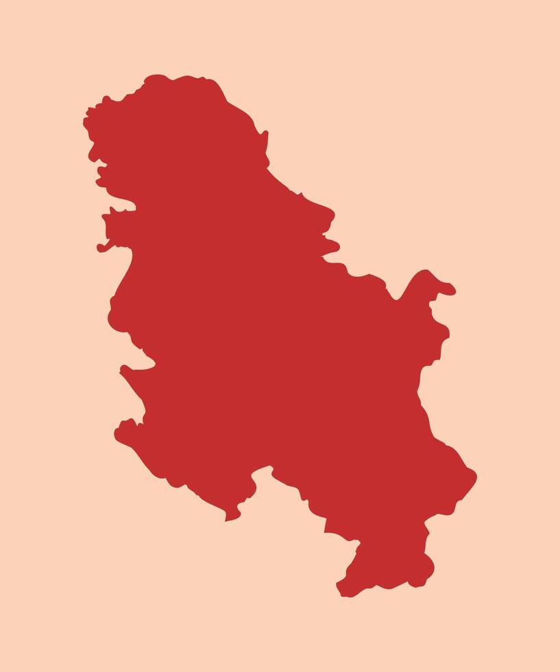 Serbia simple flat red map vector