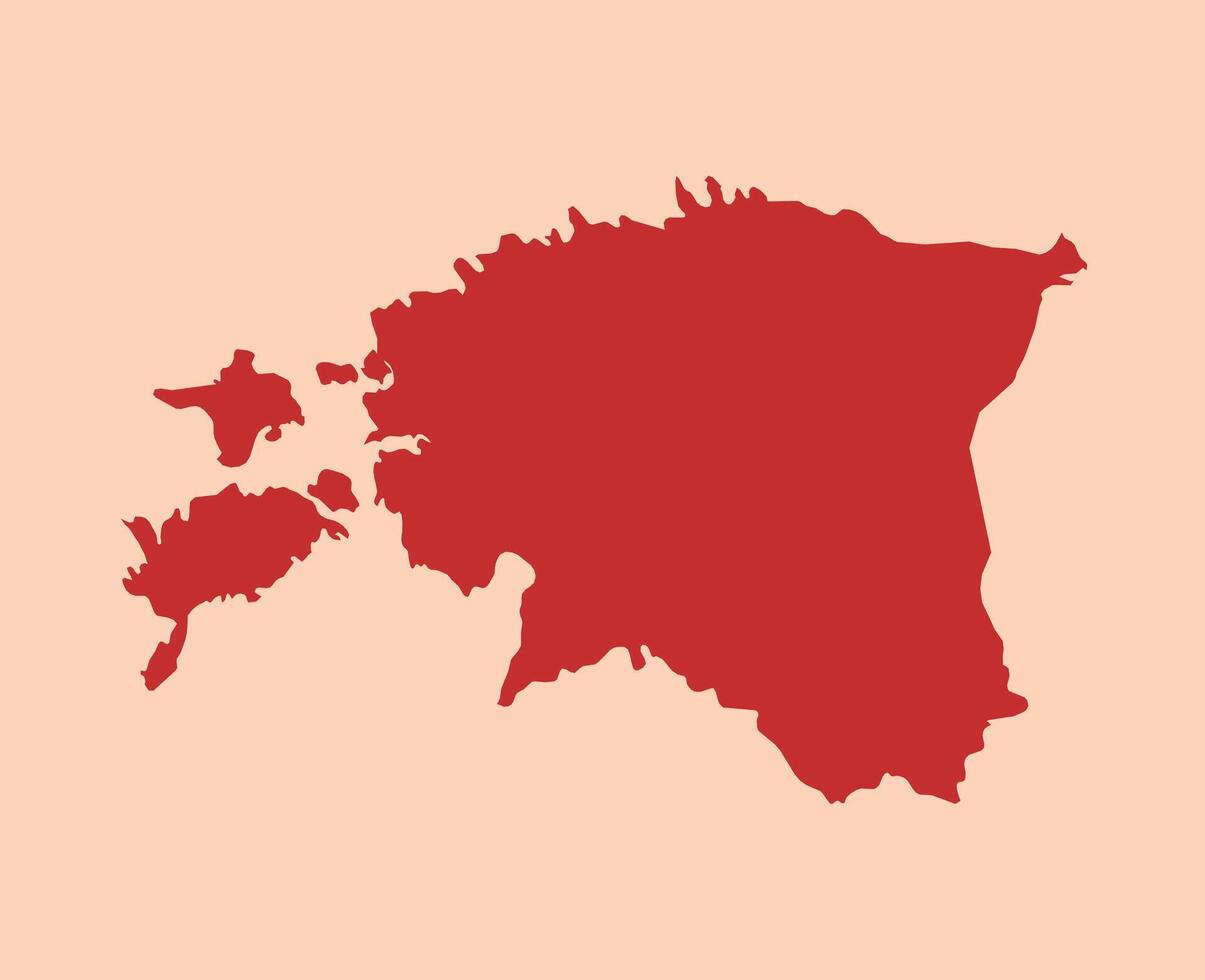 Estonia simple flat red map vector