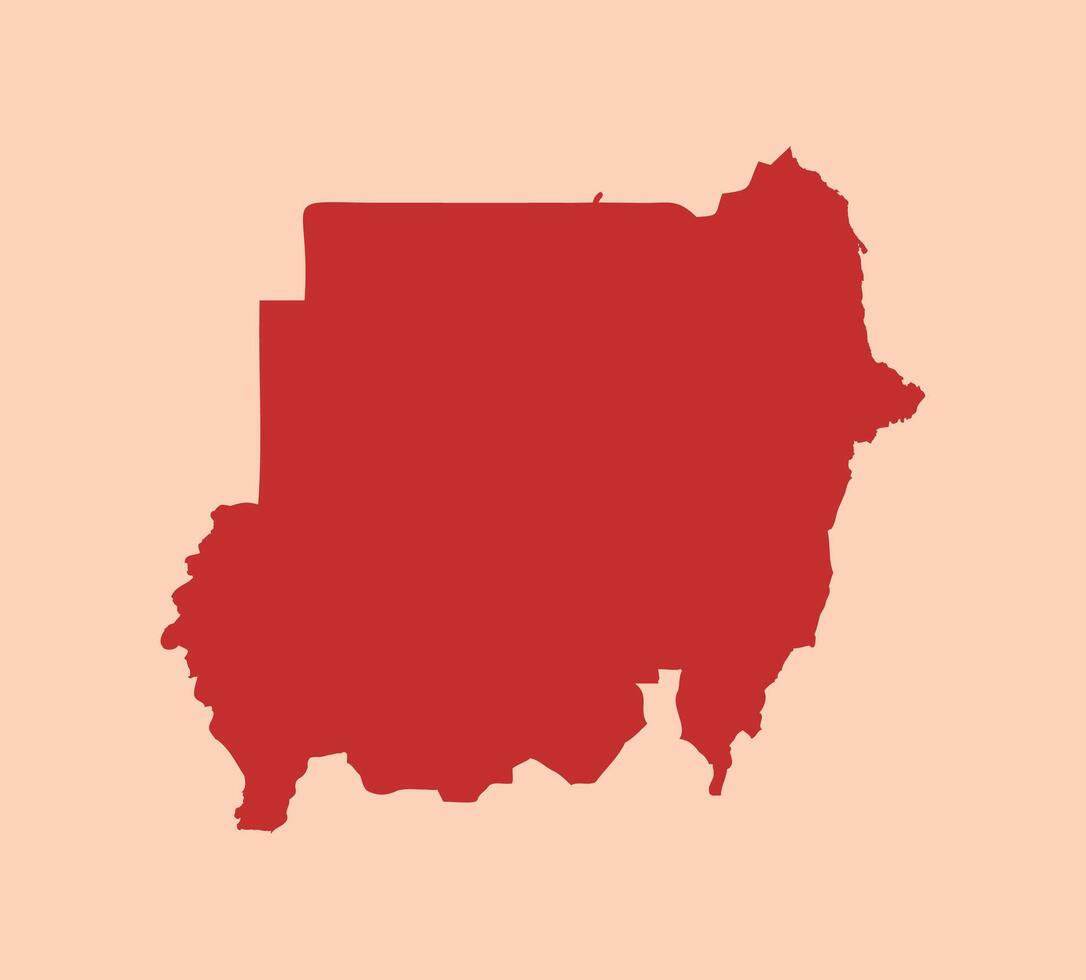 Sudan simple flat red map vector