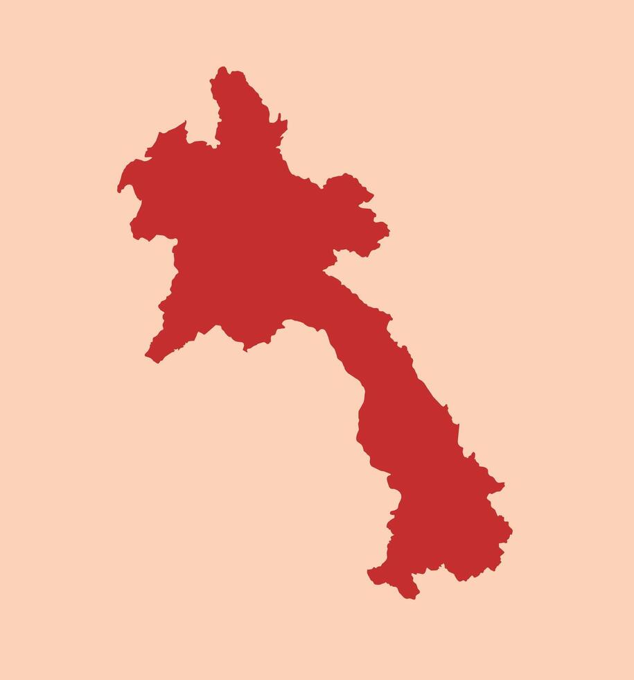 Laos simple flat red map vector