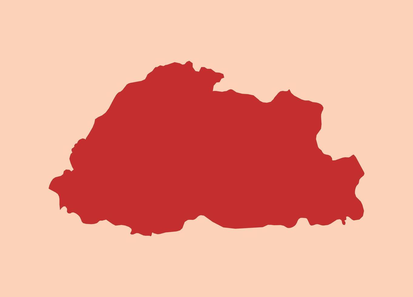 Bhutan simple flat red map vector