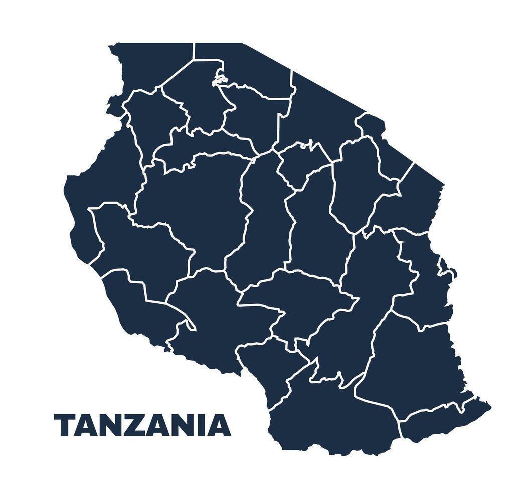 Tanzania map flat border outline vector