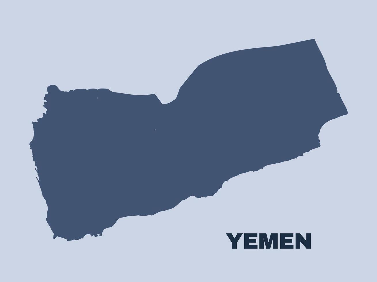 Yemen map simple flat vector