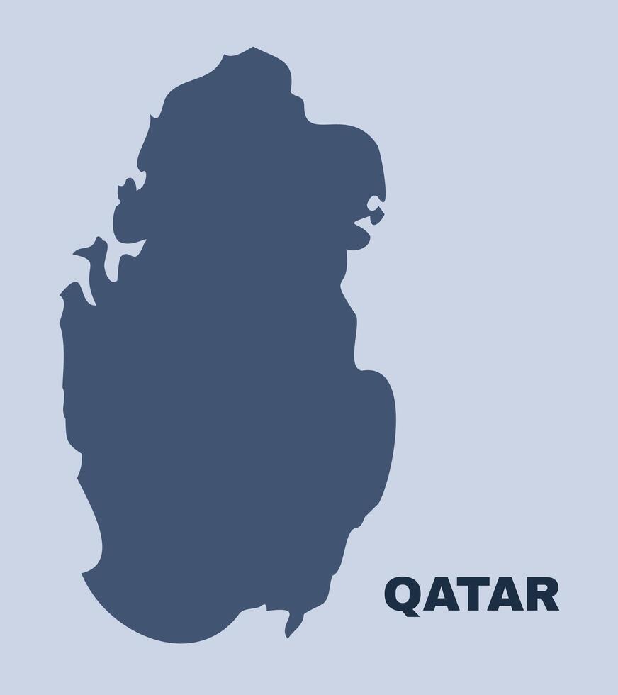Qatar map simple flat vector