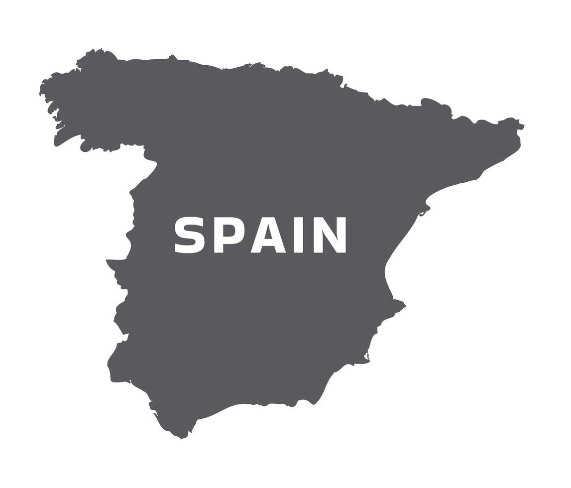 Simple flat Spain map grey illustration vector