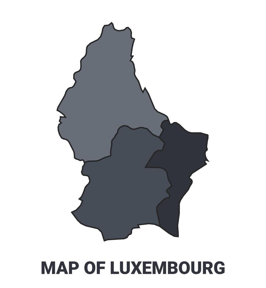 Luxembourg political map border of regions outline set vector